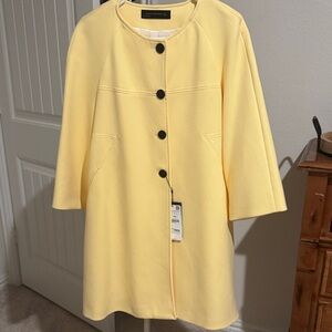 Zara Lemon Cape with Dark Buttons